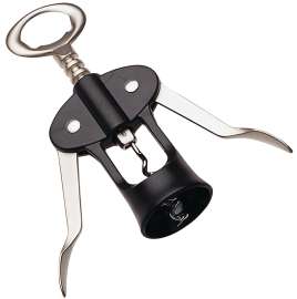 CHEF CRAFT 20168 Winged Cork Screw, 6-1/2 in L, Zinc, Chrome