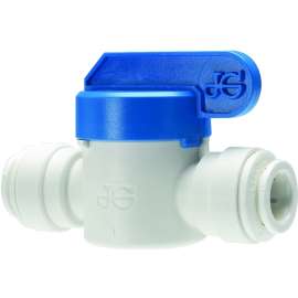 John Guest PPSV040808WP Shut-Off Valve, 1/4 in Connection, Tube, 150 psi Pressure, Polypropylene Body