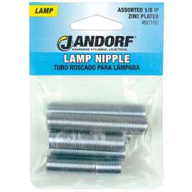 Jandorf 60160 Lamp Nipple Assortment, Zinc