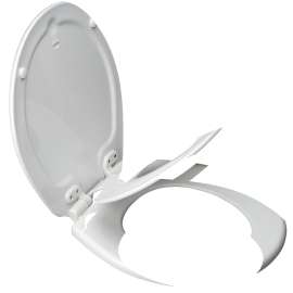 BEMIS 83SLOWA Toilet Seat, Round, Wood, White, Twist Hinge