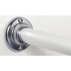 Zenna Home NeverRust Series AL500S Shower Rod, 60 in OAL, 1 in Dia, Aluminum, Chrome