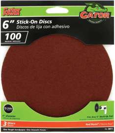 Gator 3011 Sanding Disc, 6 in Dia, 100 Grit, Medium, Aluminum Oxide Abrasive, Paper Backing