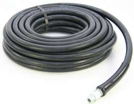 ABBOTT RUBBER 1190-0375-50 Pressure Washer Hose Assembly, 50 ft L, NPT Male x Male Swivel, Rubber, Black