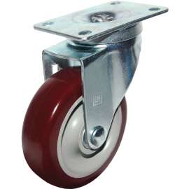 DH CASTERS C-LM35P1DPBS Rigid Caster, 3-1/2 in Dia Wheel, Rubber Wheel, 100 to 150 lb