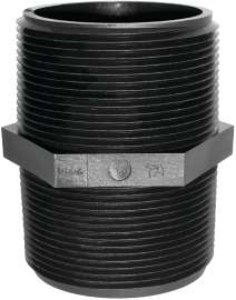 GREEN LEAF M 1200 P Pipe Nipple, 1/2 in, MNPT, Black
