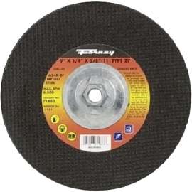 Forney 71883 Grinding Wheel, 9 in Dia, 1/4 in Thick, 5/8-11 in Arbor, 24 Grit, Coarse, Aluminum Oxide Abrasive