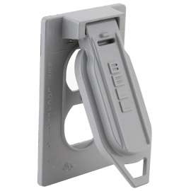 HUBBELL 5146-0 Cover, 4-9/16 in L, 2-13/16 in W, Aluminum, Gray, Powder-Coated