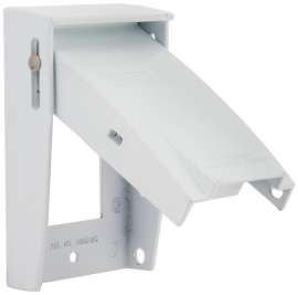 HUBBELL 5028-6 Cover, 4-1/2 in L, 2-3/4 in W, Aluminum, White, Powder-Coated
