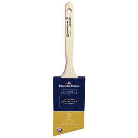 Benjamin Moore U61810-017 Paint Brush, Firm Brush, 2-3/16 in L Bristle, Nylon/Polyester Bristle, Thin Angle Sash Handle