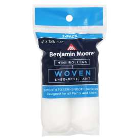 Benjamin Moore U66301-018 Woven Mini Roller Cover, 3/8 in Thick Nap, 4 in L, White