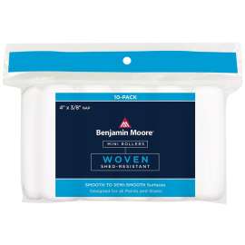 Benjamin Moore U66302-018 Woven Mini Roller Cover, 3/8 in Thick Nap, 4 in L, White