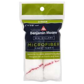 Benjamin Moore U66200-018 Mini Roller Cover, 3/8 in Thick Nap, 4 in L, Microfiber Cover