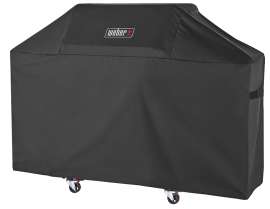 Weber 7757 Grill Cover, 44-1/2 in W, 25 in D, 58 in H, Polyester, Black