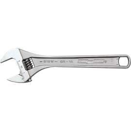 CHANNELLOCK WIDEAZZ Series 810W Adjustable Wrench, 10 in OAL, 1.38 in Jaw, Steel, Chrome, Plain-Grip Handle