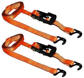 S-Line SL81 Tie-Down Strap, 1-1/4 in W, 15 ft L, Polyester, Orange, 700 lb Working Load, J-Hook End