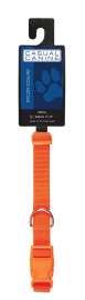 CASUAL CANINE ZM2391 14 69 Dog Collar, Buckle Link, 14 to 20 in L Collar, 5/8 in W Collar, Nylon, Orange