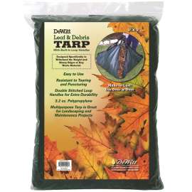 DeWitt LEAFTARP9X9-12 Leaf and Debris Tarp, 9 ft L, 9 ft W, Polypropylene, Green