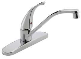 DELTA Peerless Tunbridge Series P188200LF Kitchen Faucet, 1.8 gpm, Chrome Plated, Deck Mounting, Lever Handle