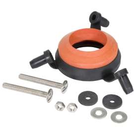 FLUIDMASTER 2602G-008-P10 Universal Tank-to-Bowl Gasket System, 2 in Dia, Rubber/Stainless Steel, Black/Red