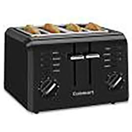 Cuisinart CPT-142BK Toaster, Bagel, Defrost, Reheat Control, Plastic/Stainless Steel, Black