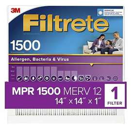 Filtrete UP11-4 Air Filter, 14 in L, 14 in W, 12 MERV, 1500 MPR