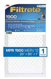 Filtrete UT22-4 Air Filter, 20 in L, 30 in W, 13 MERV, 1900 MPR