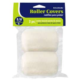 RollerLite White Velvet 3WV025D-PHD Roller Cover, 1/4 in Thick Nap, 3 in L, Dralon Fabric Cover, White