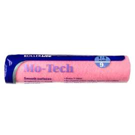 RollerLite Mo-Tech 9MT025 Roller Cover, 4 mm Thick Nap, 9 in L, Dralon Fabric Cover, White