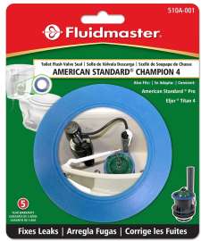 FLUIDMASTER 510A-001-P10 Toilet Flush Valve Seal, 2.75 in ID x 4.3 in OD Dia, Rubber, Blue