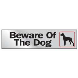 HY-KO 470 Sign, Beware Of The Dog, Silver Background, Vinyl, 2 x 8 in Dimensions