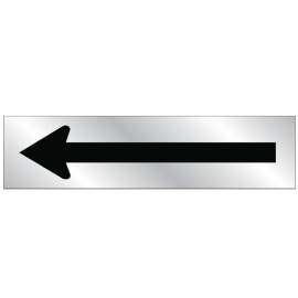 HY-KO 486 Safety Sign, Arrow, Silver Background, Vinyl, 2 in L, 8 in W