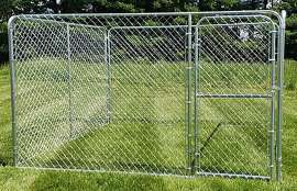 DAVIS GATE & WIRE C-10WKRC Chain Link Dog Kennel, 10 ft OAL, 10 ft OAW, 6 ft OAH, Galvanized