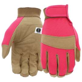 Miracle-Gro MG86205-W-SM Breathable, High-Dexterity Garden Gloves, Women's, S/M, Hook and Loop Cuff, Synthetic Leather