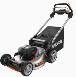 WORX NITRO WG753 Lawn Mower, 5 Ah, 40 V Battery, Lithium-Ion Battery, 20 in W Cutting, 1-Blade