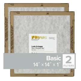 Filtrete FPL11-2PK-24 Flat Panel Air Filter, 14 in L, 14 in W, 2 MERV, For: Air Conditioner, Furnace and HVAC System
