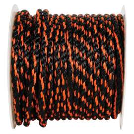 Koch 5031645 Rope, 1/2 in Dia, 200 ft L, 1/2 in, 420 lb Working Load, Polypropylene, Black/Orange