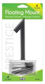 HY-KO FM-4BK-1 House Number, Character: 1, 4 in H Character, Black Character