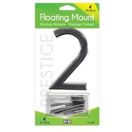 HY-KO FM-4BK-2 House Number, Character: 2, 4 in H Character, Black Character