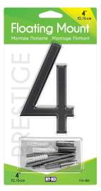 HY-KO FM-4BK-4 House Number, Character: 4, 4 in H Character, Black Character