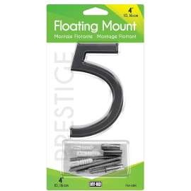 HY-KO FM-4BK-5 House Number, Character: 5, 4 in H Character, Black Character