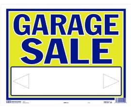HY-KO SPN-110 Large Neon Sign, GARAGE SALE, Blue Legend, Yellow Background, Plastic