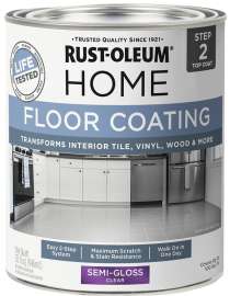 RUST-OLEUM HOME 358870 Floor Top Coat, Semi-Gloss, Clear, 1 qt