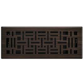 Imperial RG3448 Art and Craft Floor Register, 12 in L, 4 in W, Polystyrene/Steel, Oil Rubbed Bronze