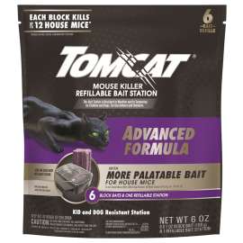 Tomcat 0372805 Mouse Killer Refillable Bait Station, 12 Mice Bait, Purple/Violet