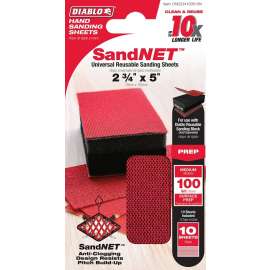 Diablo DND234100S10N Hand Sander Refill Sheet, 2-3/4 in L, 5 in W, 100 Grit, Ceramic Abrasive