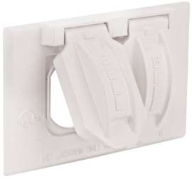 HUBBELL 5180-6 Cover, 2-13/16 in L, 4-9/16 in W, Metal, White, Powder-Coated
