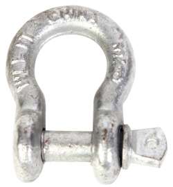 BARON 193LR-3/8 Anchor Shackle, 3/8 in Trade, 1 ton Working Load, Steel, Hot-Dipped Galvanized
