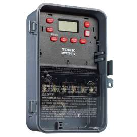 TORK EWZ201C Digital Timer, 30 A, 120/277 VAC, 1 min to 7 days Time Setting, 7 days Cycle, Gray