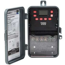 TORK E101B Digital Timer, 30 A, 120/277 VAC, 1 min to 24 hr Time Setting, 24 hr Cycle, Gray