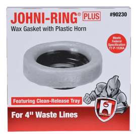 Oatey 90230 Wax Ring, Polyethylene, Brown, For: 4 in Waste Line Closet Toilet Bowls